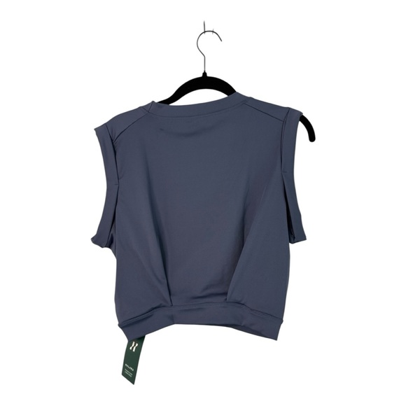 Halara Crew Neck Sleeveless Cropped Yoga Tank Top‎ in Deep Navy Size Small NWT - Picture 6 of 9